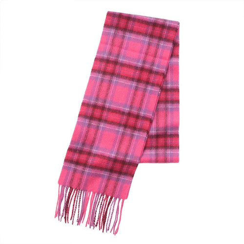 100% Cashmere Tartan Mini Scarf for Kids - Soft Children’s Luxury Scarf - BRIGHT PINK STEWART - Heritage Of Scotland -