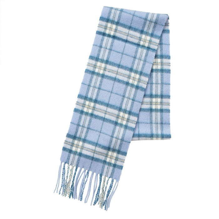 100% Cashmere Tartan Mini Scarf for Kids - Soft Children’s Luxury Scarf - THOMSON PALE BLUE - Heritage Of Scotland -