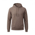100% Merino Wool Hoodie with Pouch Pocket – BROWN MELANGE - Heritage Of Scotland - S
