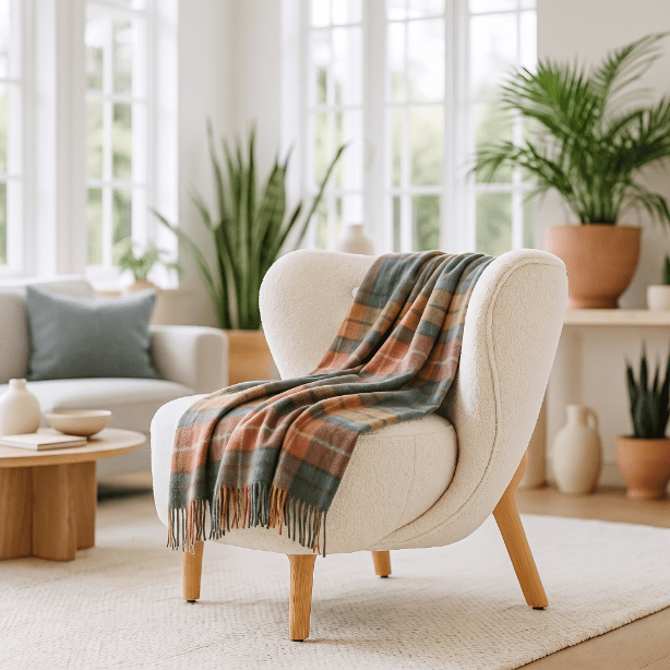 100% Pure Lambswool Tartan Blanket – Luxury Soft Warm Plaid Wool Throw - Home Décor - Buchanan Antique - Heritage Of Scotland -