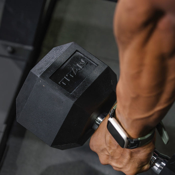 35 LB Pair Rubber Hex Dumbbells