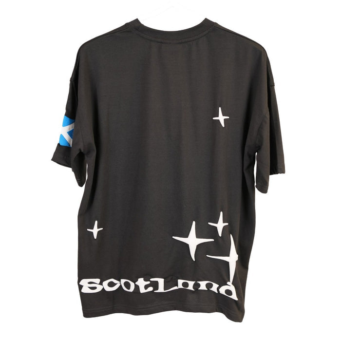 Adults 3D Puff Scotland Cow & Nessie T-Shirt Charcoal - Heritage Of Scotland - XS
