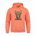 Adults Pastel Highland Cow Hooded Top - Coral - Heritage Of Scotland - CORAL