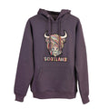 Adults Pastel Highland Cow Hooded Top – Purple - Heritage Of Scotland - XS