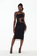 Aimi Cutout Asymmetric Split Maxi Dress