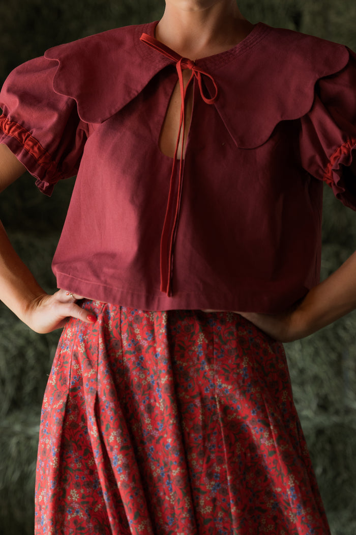 Alli Blouse In Maple Red- PREORDER