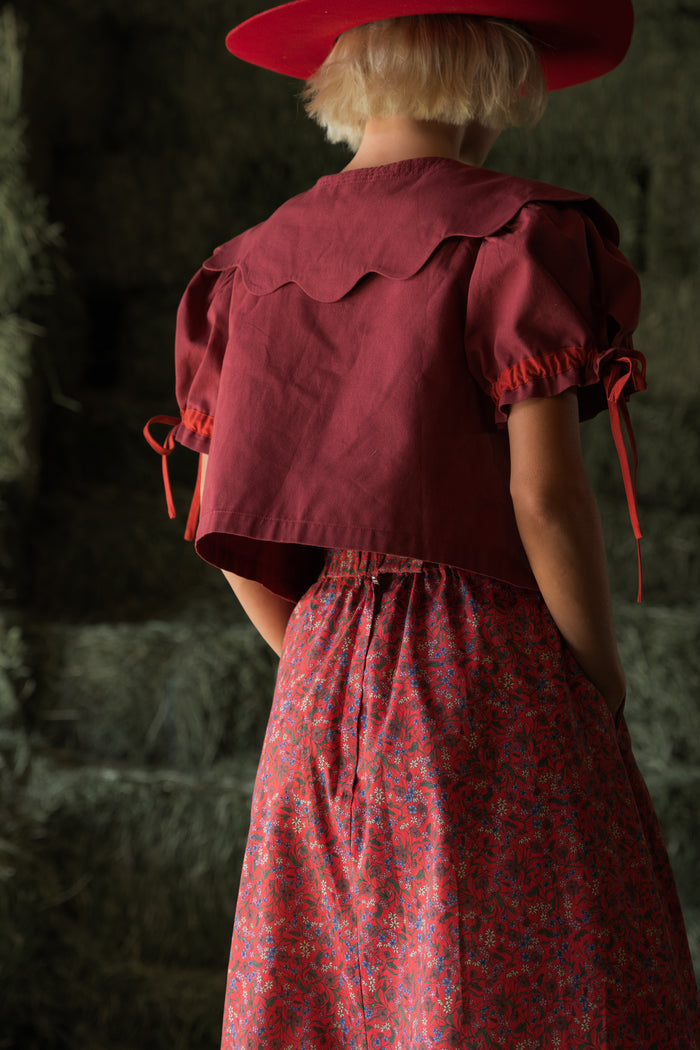 Alli Blouse In Maple Red- PREORDER