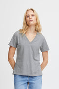 Almer V-Neck T-Shirt (Grey Melange)