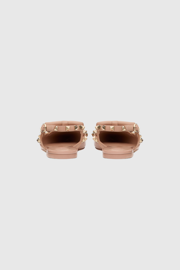 Alpha Studded Bow Flats In Pink