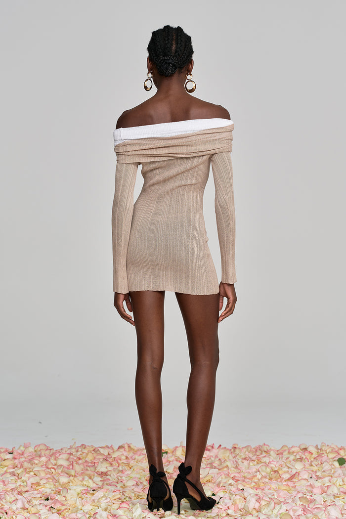 Althea Off Shoulder Hayley Knit Mini Dress