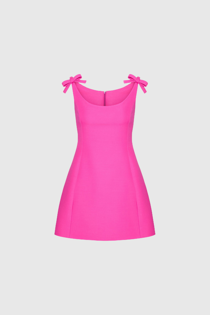 Amaziah Bow Sleeveless Mini Dress