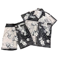 AMIRI Dead Flowers Short Set Black
