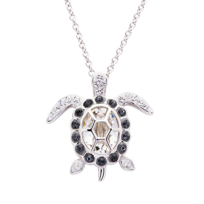 April Turtle Birthstone Pendant With Swarovski Crystals