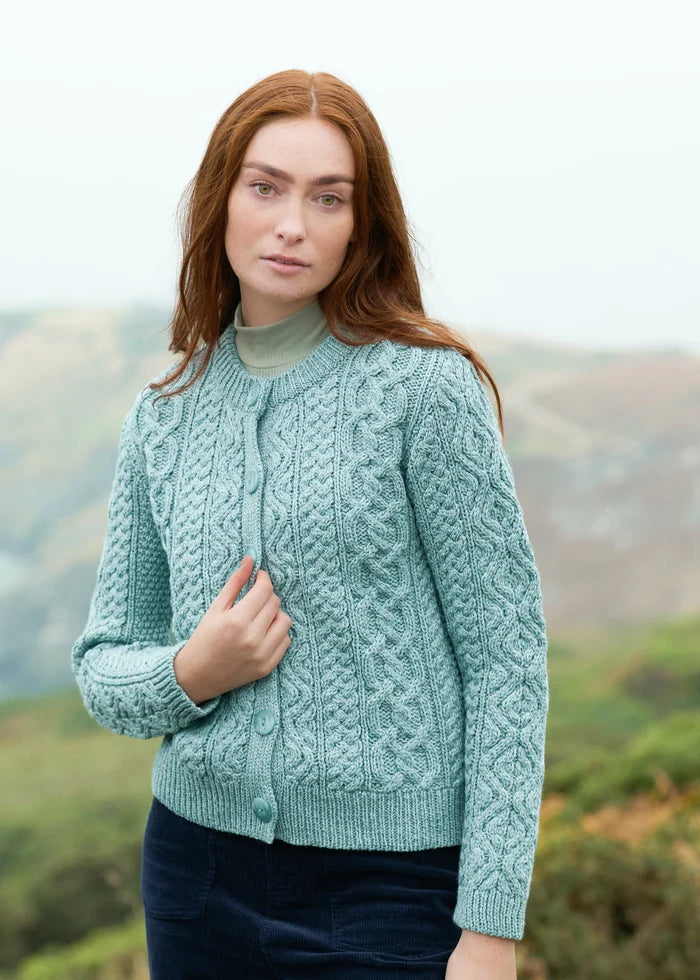 Aran Merino Wool Short Button Cardigan | Mermaid