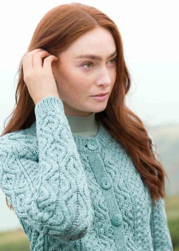 Aran Merino Wool Short Button Cardigan | Mermaid