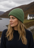 Aran Donegal Fleck Wool Hat - Green
