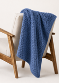 Aran Honeycomb Blanket | Denim