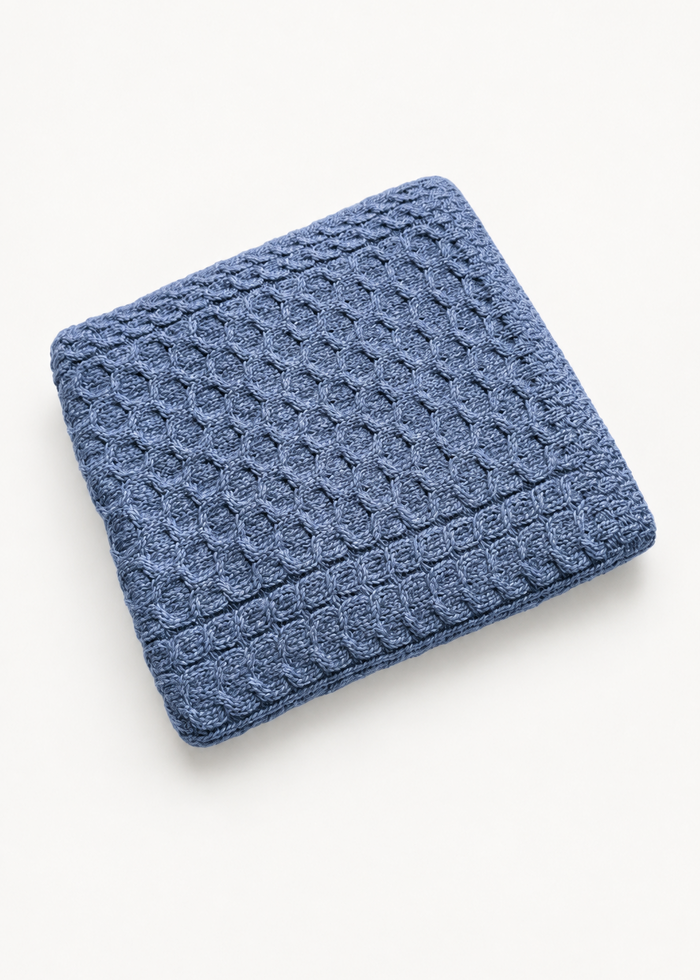 Aran Honeycomb Blanket | Denim