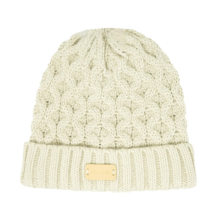 Aran Ladies Knitted Hat - Khaki - Heritage Of Scotland -