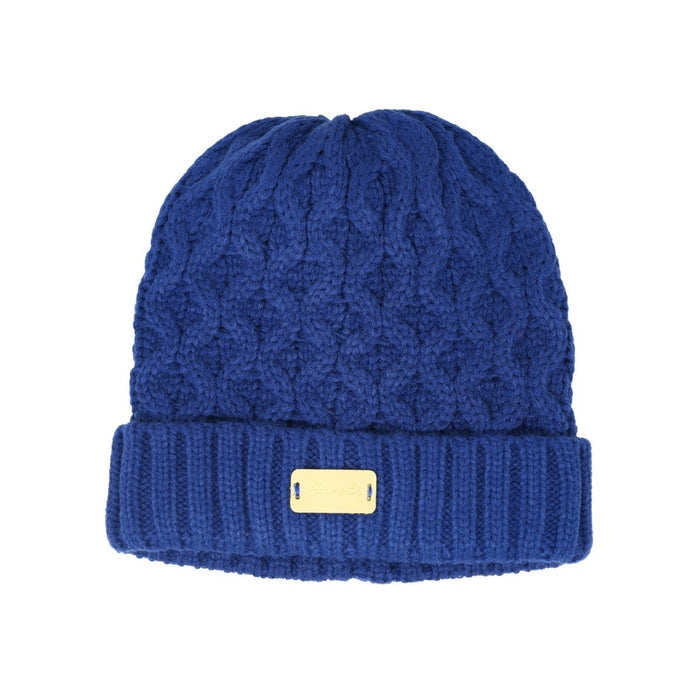 Aran Ladies Knitted Hat - Navy - Heritage Of Scotland -