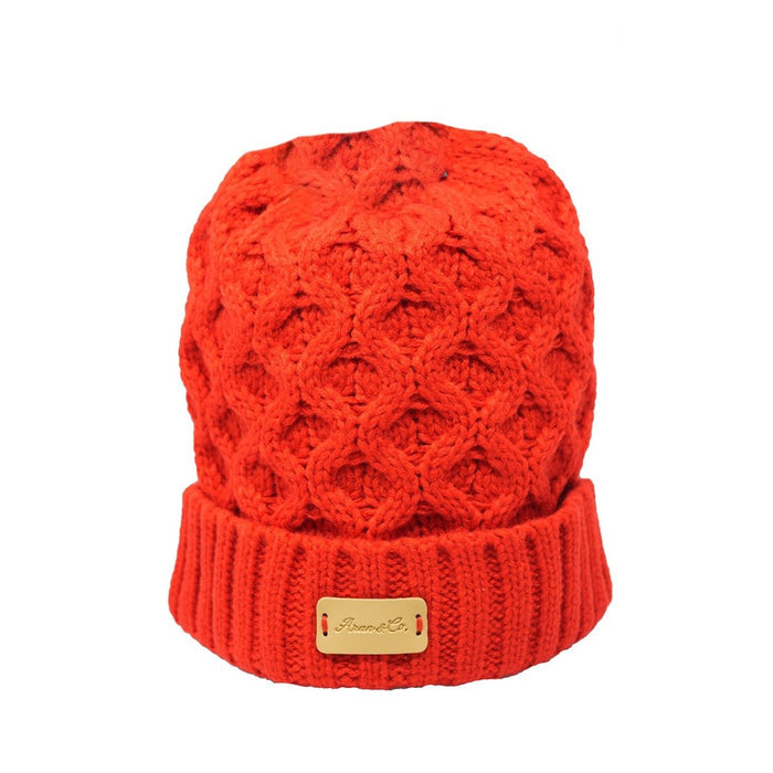 Aran Ladies Knitted Hat - Red - Heritage Of Scotland -