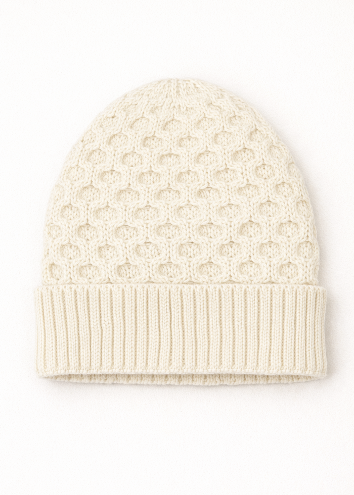 Aran Merino Wool Hat - Natural