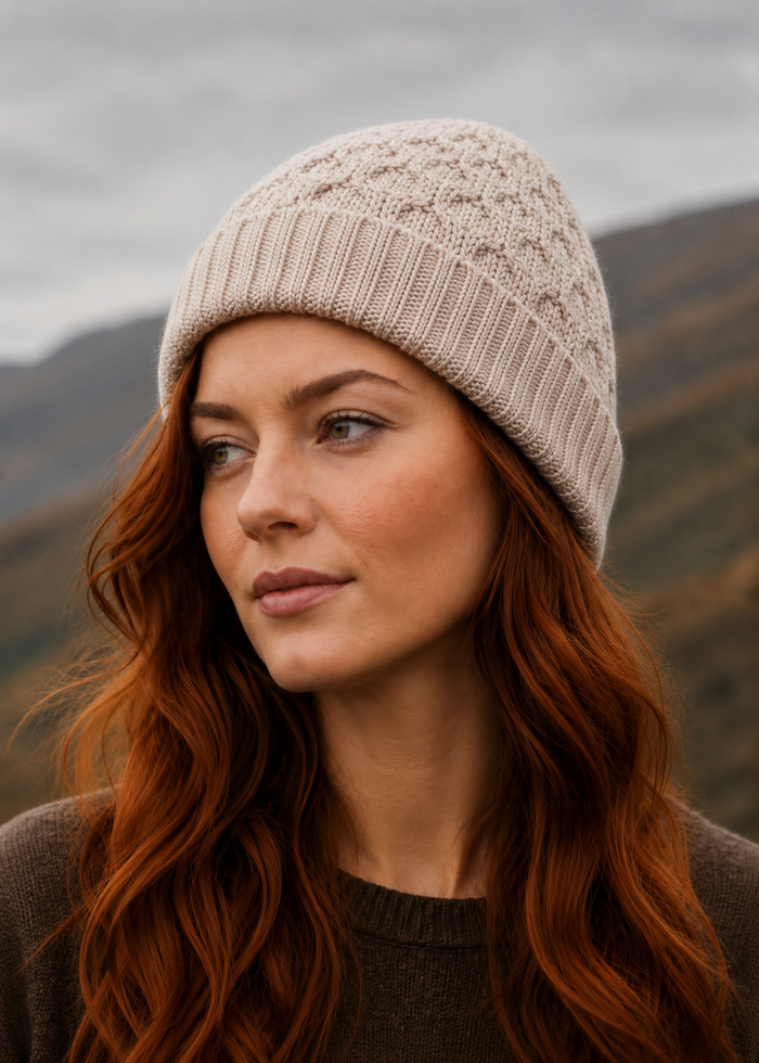 Aran Merino Wool Hat - Oatmeal