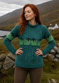 Aran Merino Wool Sheep Sweater – Green