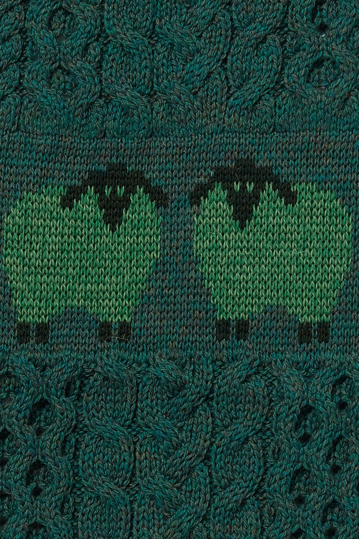 Aran Merino Wool Sheep Sweater – Green