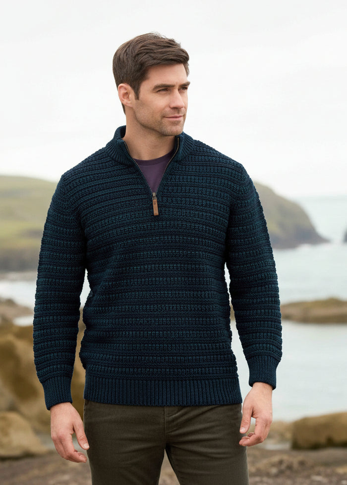 FANORE PLATED QUARTER ZIP SWEATER X5686