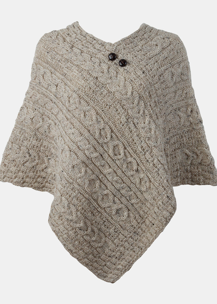 Aran Pure Wool Poncho | Skiddaw