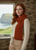 Aran Pure Wool Scarf | orange