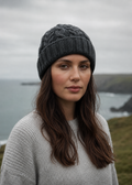 Aran Pure Wool Worsted Hat | Charcoal
