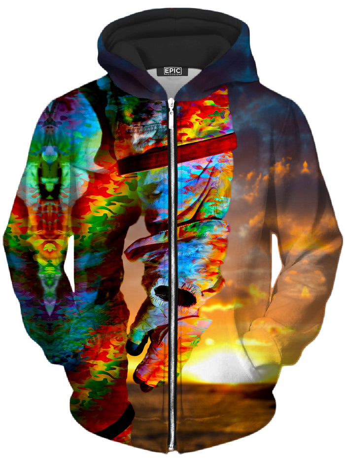 Astronaut Arm Unisex Zip-Up Hoodie Think Lumi Epic Hoodie