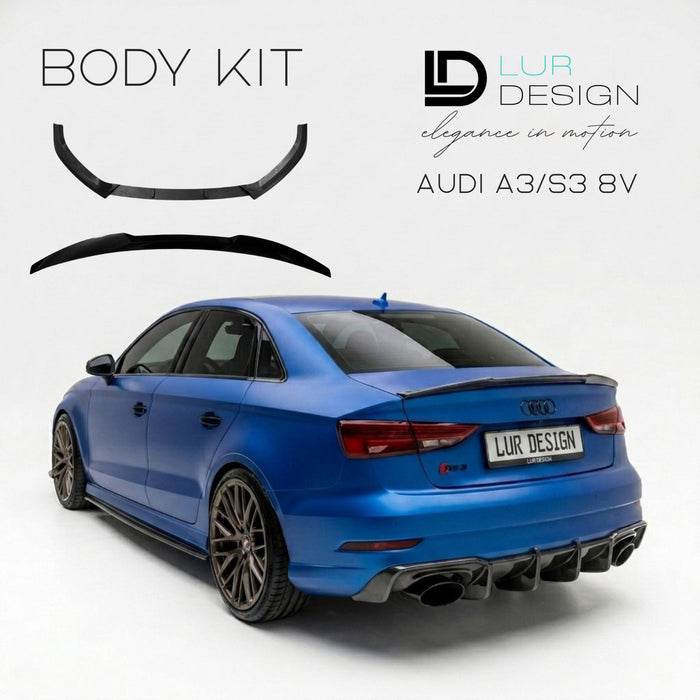 Audi A3/S3 8V Body Kit V.1 Rear Spoiler, Front Splitter/Lip | Lur Design