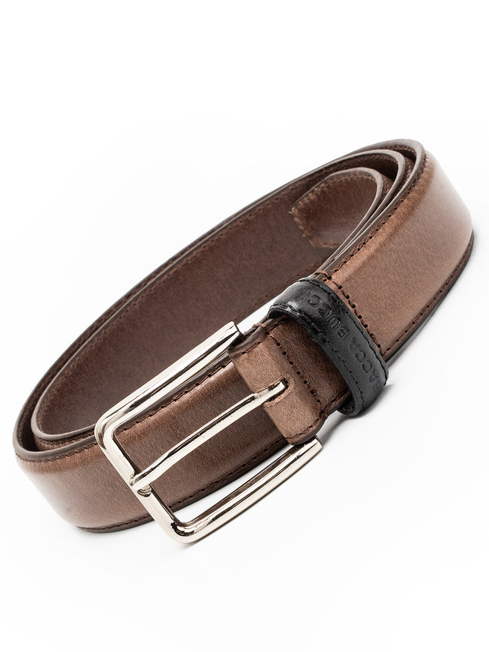 Bacca Bucci Classic Leather Belt with Metal Buckle
