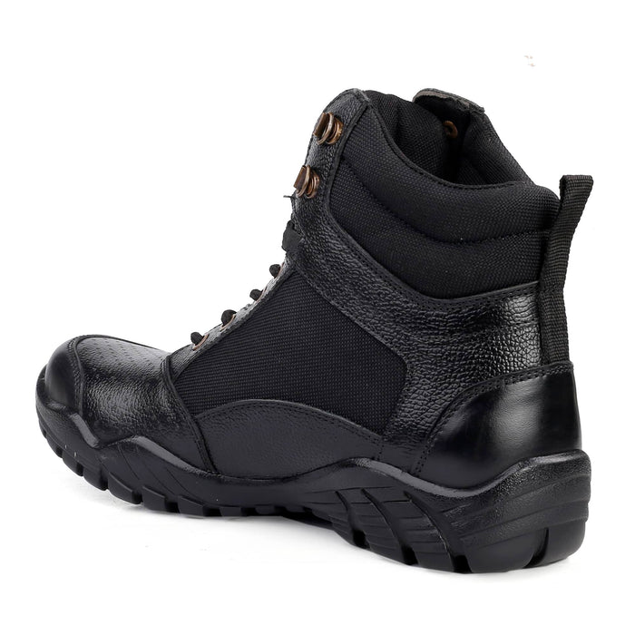 Bacca Bucci Men's LHOTSE Splash-Proof Full-Grain Leather Biker Boots for Trekking, Backpacking & Hiking