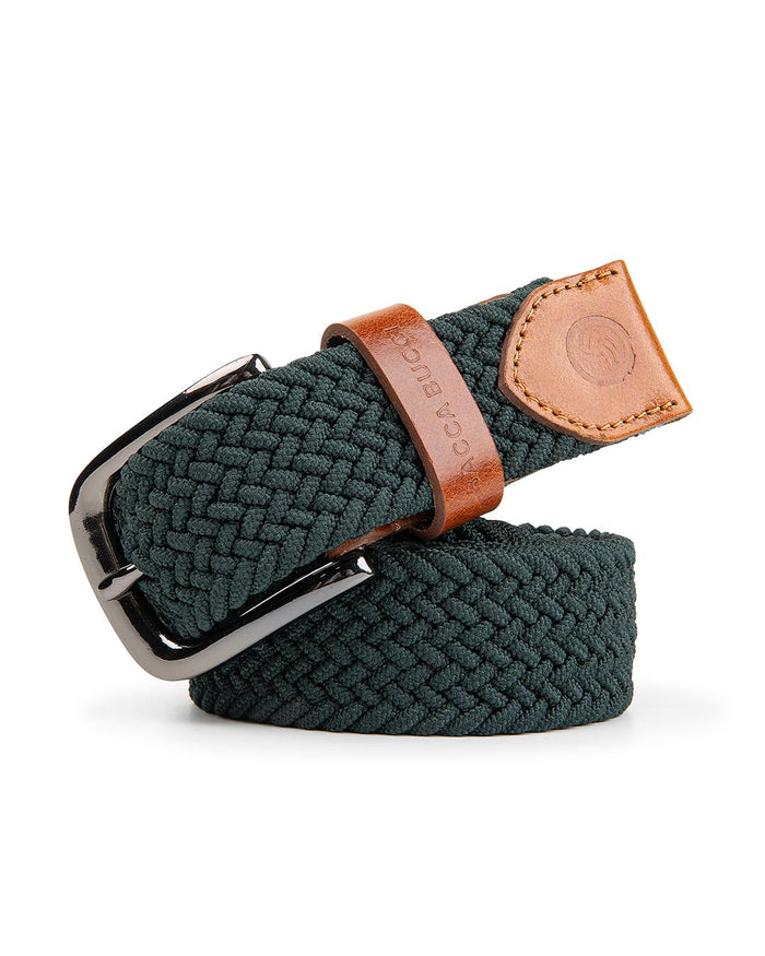 Bacca Bucci Men's Premium Elastic Braided Stretch Belt—Perfect for Golf, Casual, and Everyday Wear