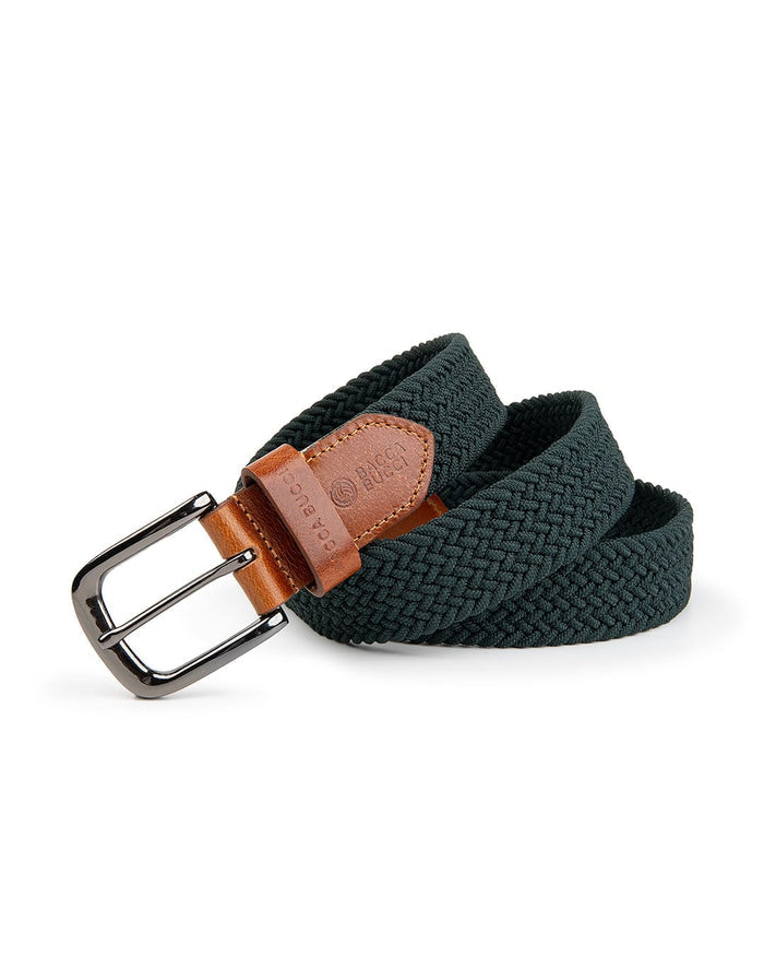 Bacca Bucci Men's Premium Elastic Braided Stretch Belt—Perfect for Golf, Casual, and Everyday Wear