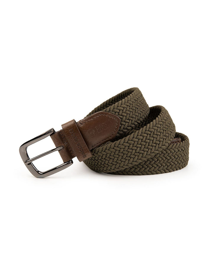 Bacca Bucci Men's Premium Elastic Braided Stretch Belt—Perfect for Golf, Casual, and Everyday Wear