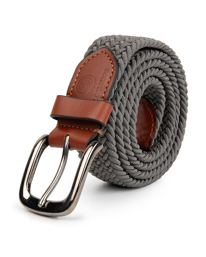 Bacca Bucci Men's Premium Elastic Braided Stretch Belt—Perfect for Golf, Casual, and Everyday Wear