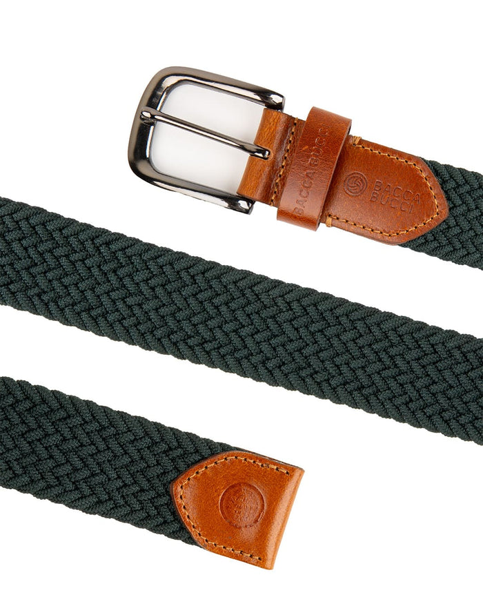 Bacca Bucci Men's Premium Elastic Braided Stretch Belt—Perfect for Golf, Casual, and Everyday Wear