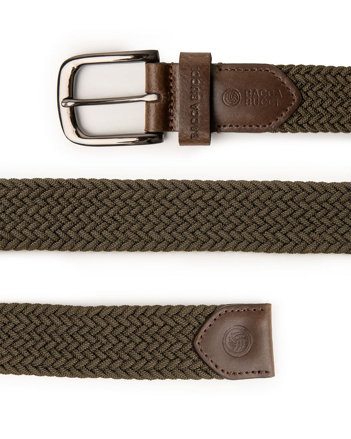 Bacca Bucci Men's Premium Elastic Braided Stretch Belt—Perfect for Golf, Casual, and Everyday Wear