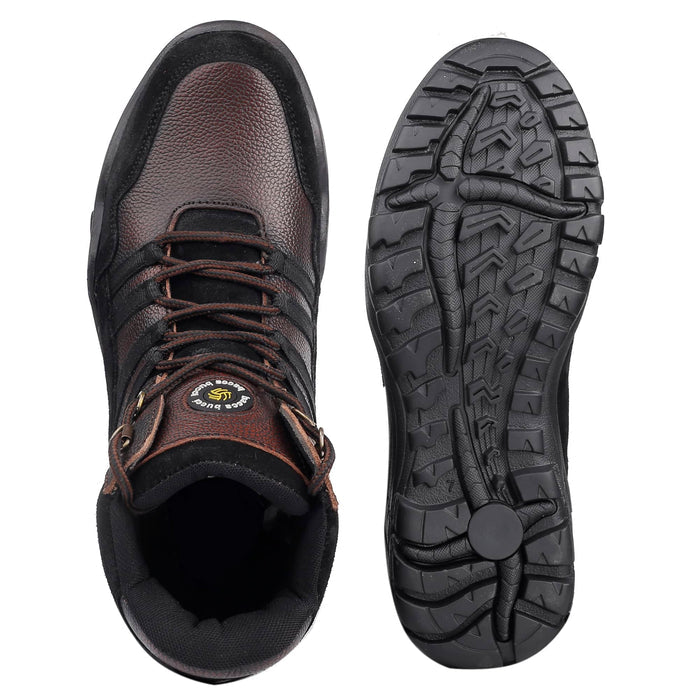 Bacca Bucci Men's MOUNTAIN Splash-Proof Leather Biker Boots- Trekking Backpacking & Hiking