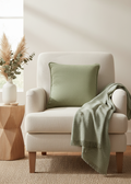 Ballyartella Cushion Apple Turf Green Herringbone