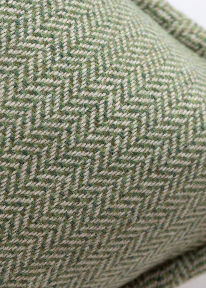 Ballyartella Cushion Apple Turf Green Herringbone