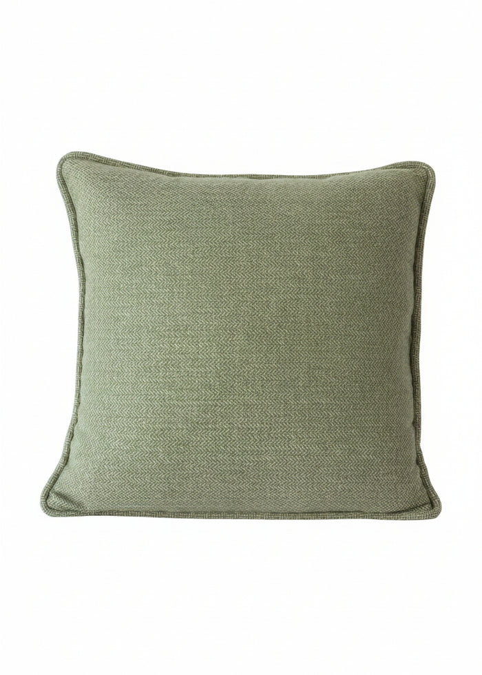 Ballyartella Cushion Apple Turf Green Herringbone