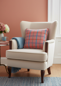 Ballyartella Cushion Pink Blue Heather Tattersall Check Herringbone