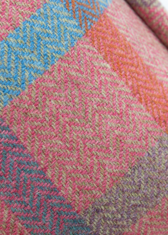 Ballyartella Cushion Pink Blue Heather Tattersall Check Herringbone
