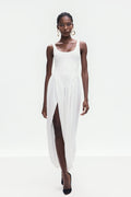 Bellamy Asymmetric Ruch Sleeveless Maxi Dress